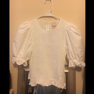 White smocked top
